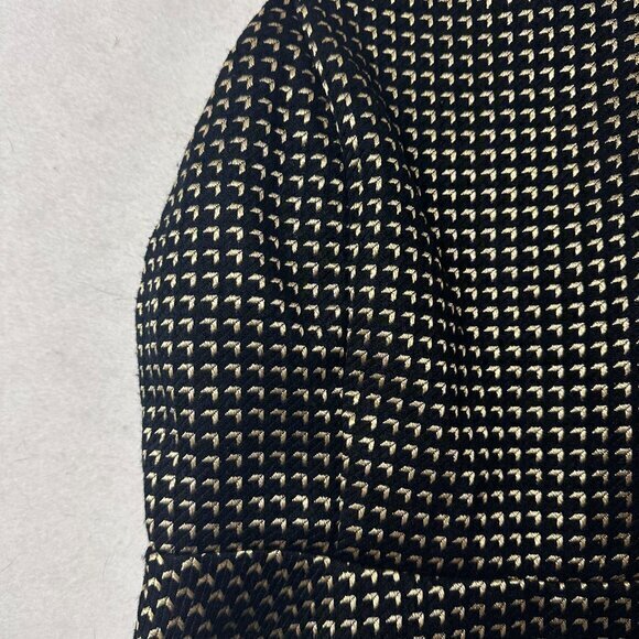 DO+BE Dress Womens Large‎ Black Gold spaghetti strap flare swing skater metallic - Picture 2 of 7